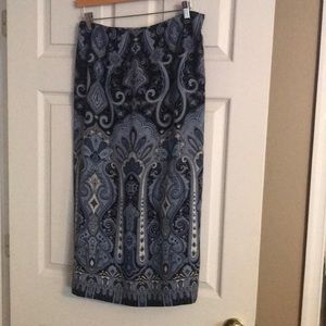 Talbots petites pure silk skirt sz 10 Paisley